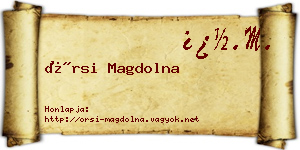 Örsi Magdolna névjegykártya
